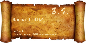 Barna Ildikó névjegykártya